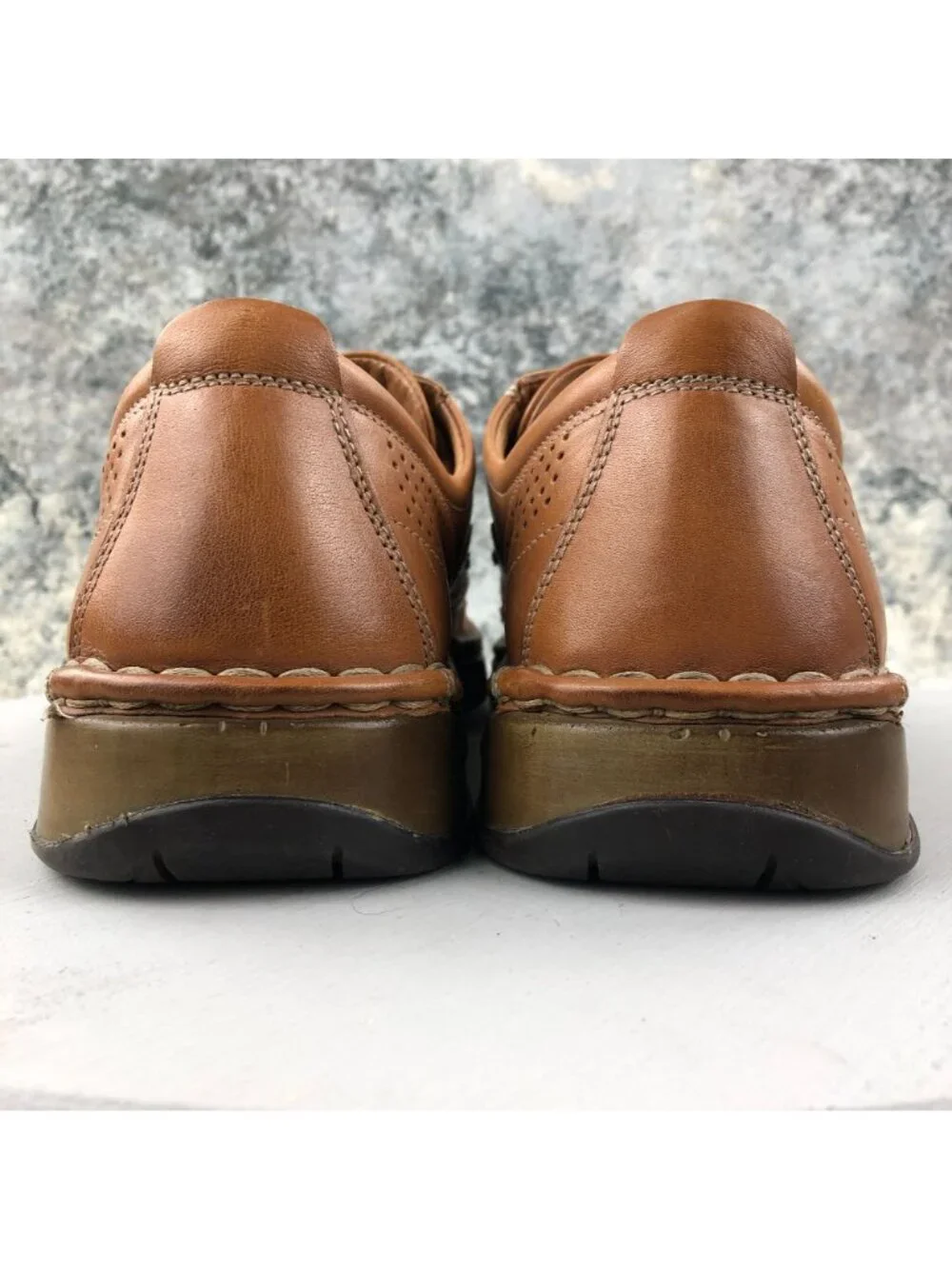 Alfani Men's 11.5M Neptune Tan Leather Lace-Up Bicycle Toe Oxford Dress Shoes